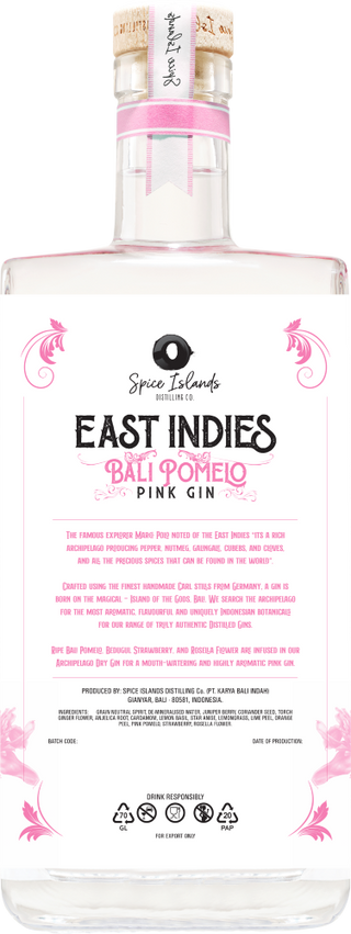 East Indies Bali Pomelo Pink Gin 40% 700 mL